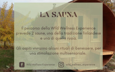 Le saune durante il percorso Wild Wellness Experience